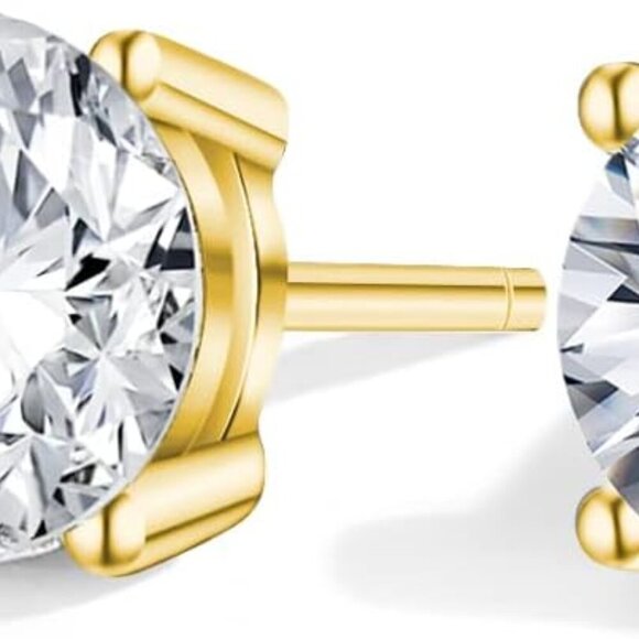 Moissanite Earrings Lab Created Diamond 925 Sterling Silver Stud for Men Women J
